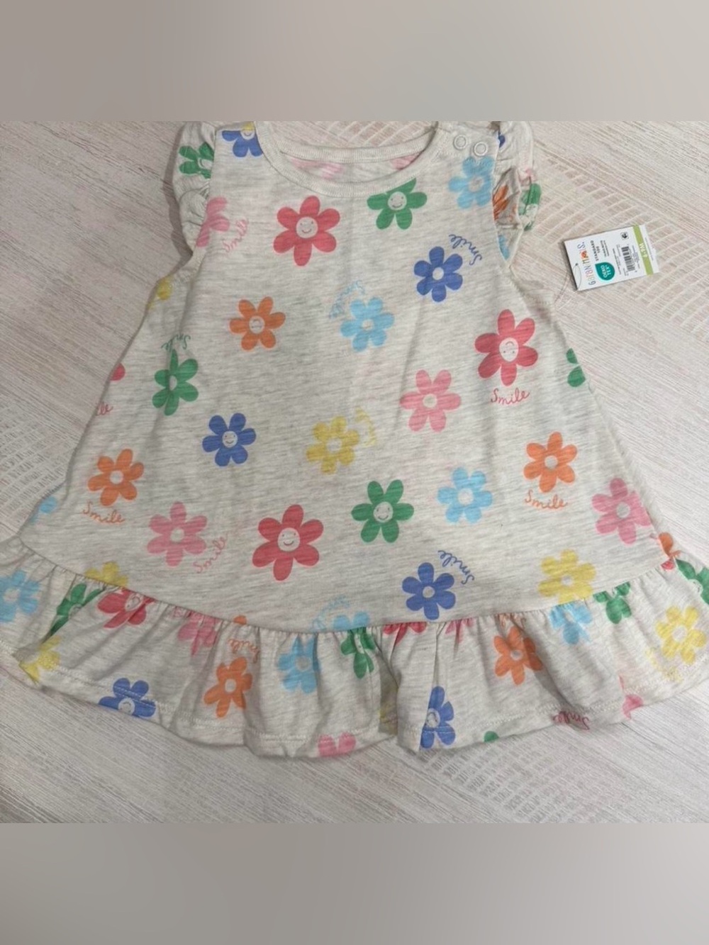 Garamimals 6-9m Baby Floral Ruffle Dress - Multicolor Flowers NWT